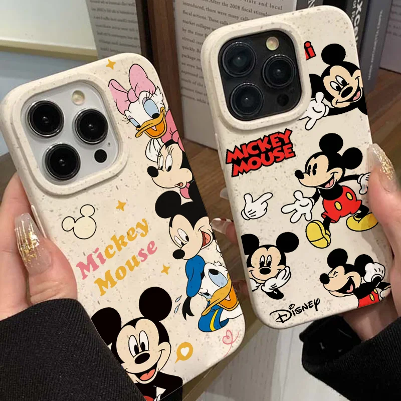 Disney Mickey Minnie Mouse Donald Duck Phone Case for iPhone 15 14 13 12 11 Pro Max XR XS X 7 8 Plus Soft Silicone Cover Cartoon