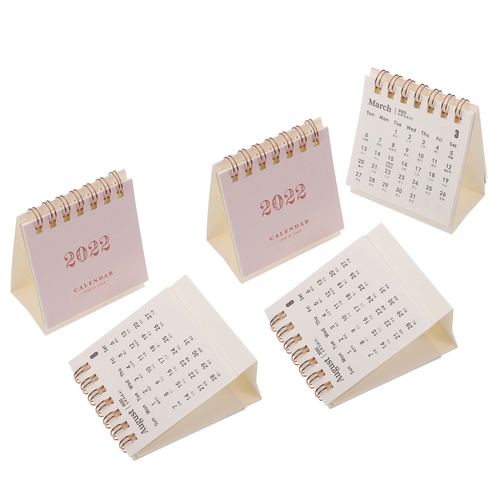 

5Pcs Mini Desk Calendar 2022 Foldable Paper Design Practical Home Office Meeting Classroom Decor Gifts Schedule
