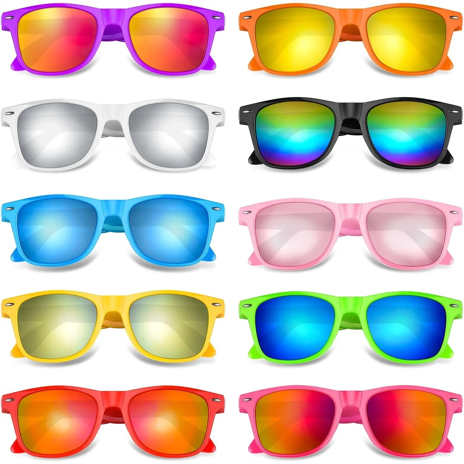 

Neon Party Sunglasses 10-60 Pack Unisex Retro Style Party Favors For Birthday Beach Pool Party Supplies 10 Colors