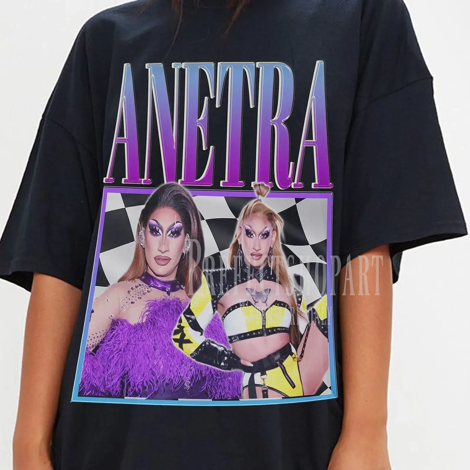 Anetra Retro T Shirt 90 amp 39 s Vintage Homage American Drag Queen Season 15 For Fan vintage Washed Slightly Versatile homme