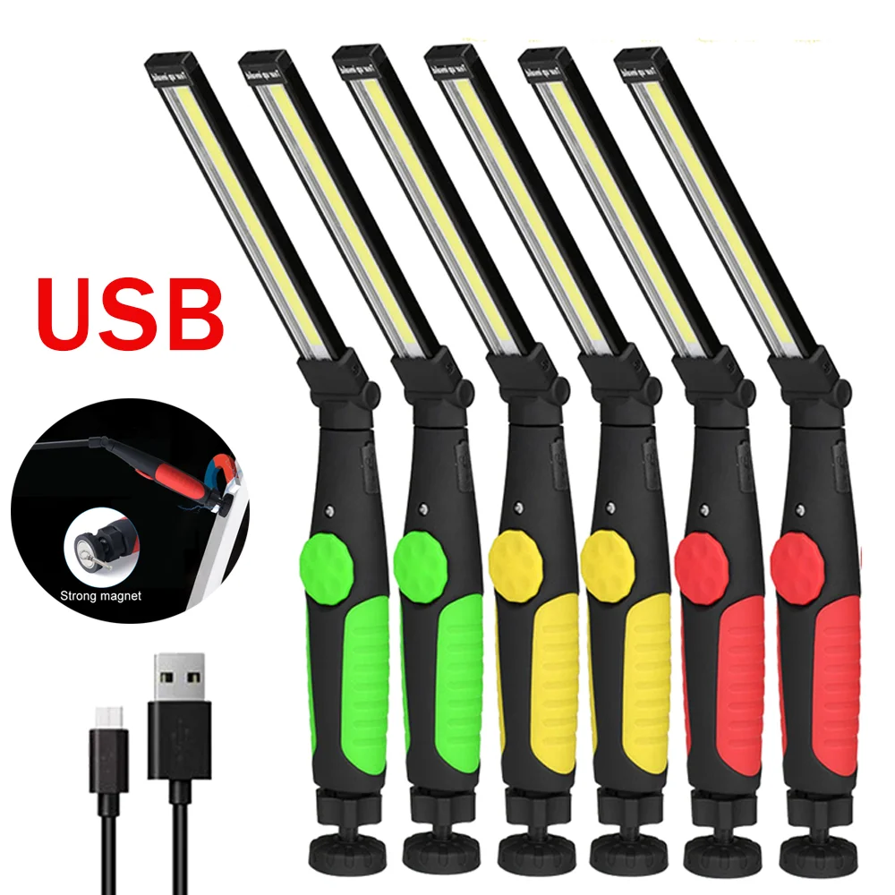 

COB светодиодный магнитный рабочий светильник, USB Перезаряжаемый автомобильный фонарик, фонарь для осмотра светильник батареей для мастерской, светильник для ремонта автомобиля