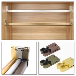 Zinc Alloy Clothes Hanging Rod Holder Flap Clothing Flange Closet Hang Support Tube Bracket Furniture Hardware Accessories Tool