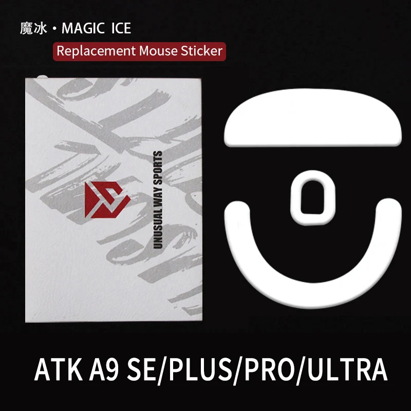 UnusualWaySports Mouse Skates Feet ATK A9 SE Pro Plus Cambered Surface PTFE Anti Collapse Magic Ice Pink Black Silver Fox