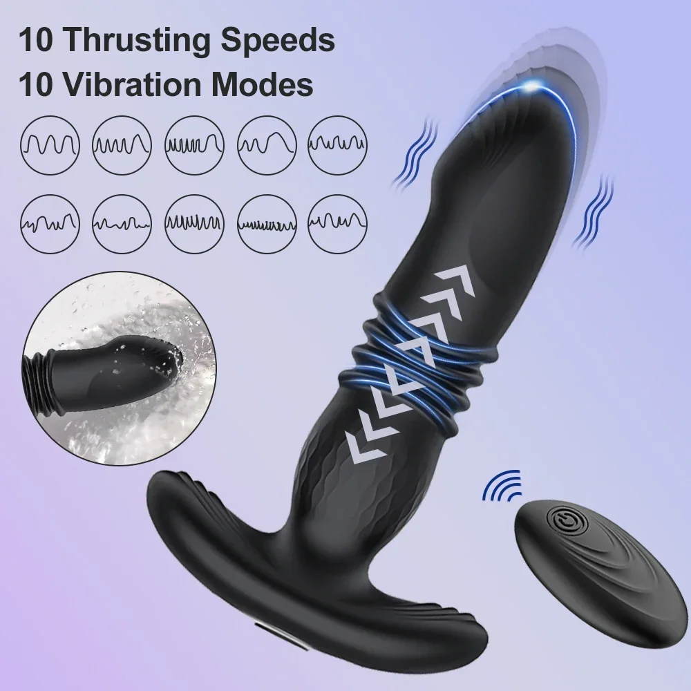 Telescopic Vibrating Butt Plug Anal APP Vibrator Ass Anal Dildo Prostate Massager Buttplug Wireless Remote Sex Toys for Women