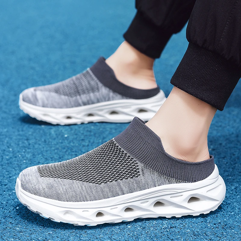 

Мужские тканевые тапочки, летние прогулочные дышащие спортивные домашние и уличные легкие повседневные туфли на плоской подошве, модные сетчатые кроссовки для мужчин