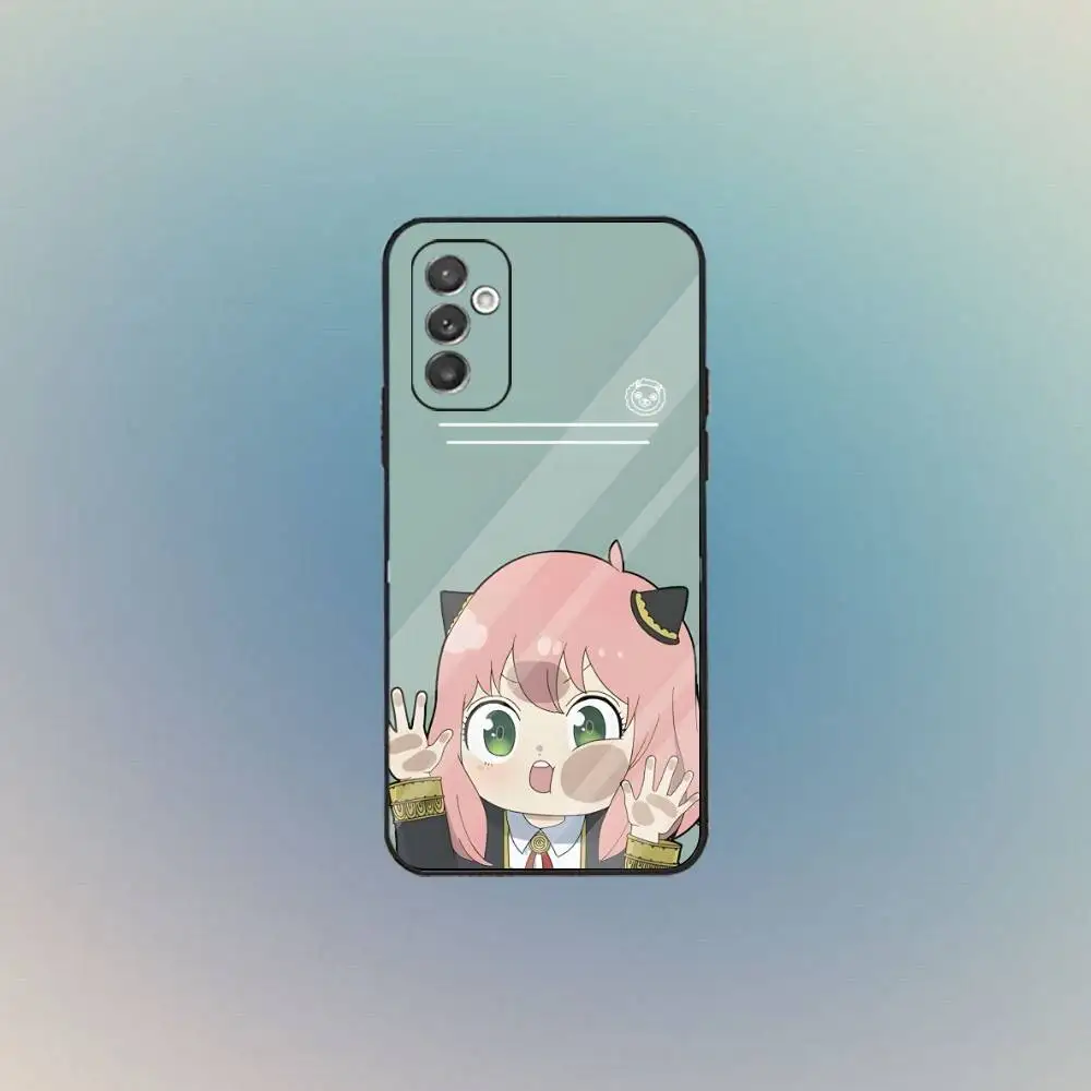 حافظة هاتف S-Spy X Family Anya Forger لهاتف سامسونج S 25,24,23,22,30,21,10,9,Ultra,Plus,Lite,FE,4,5G حافظة ناعمة سوداء