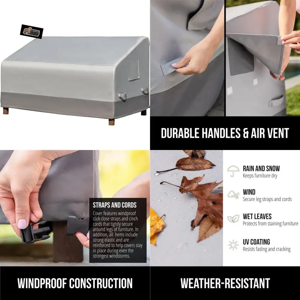 

Водонепроницаемый большой чехол для дивана для патио, 58 дюймов, регулируемые чехлы для мебели на зиму, сохраняющие сухие подушки,