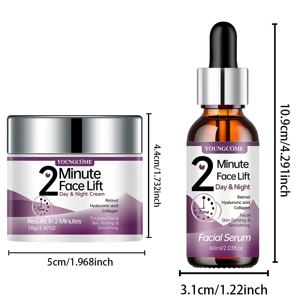 YOUNGCOME 2-Minuten-Gesichtslift-Tag- und Nachtcreme mit Retinol und Serum, Hyaluronsäure, Kollagen, straffende Anti-Aging-Feuchtigkeitscreme – Detail 10