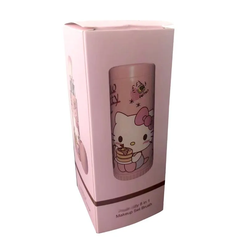 فرش مكياج كرتونية KT مكونة من 8 قطع لتخزين دلو جرلي وردي لحمل مستلزمات التجميل وأدوات فرش مجموعة كاملة