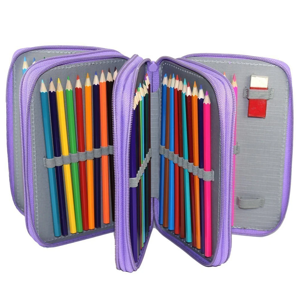 Organizzatore portapenne da 72 slot Astuccio colorato a 4 strati Astuccio per penne per studenti Scatola fissa con cerniera per la scuola NOVITÀ