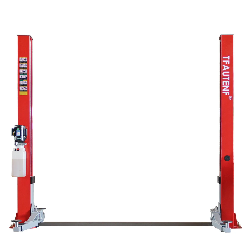 TFAUTENF 4500kg Electrical Hydraulic Two Post Car Lift / Base Plate 2 Post Auto Lift From China Factory Car Lifts Auto Hoist