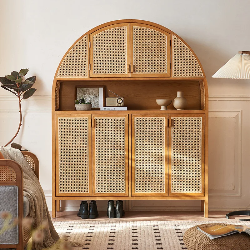 

Cabinet new Chinese storage home living room large capacity solid wood storage upper and lower integrated cabinets