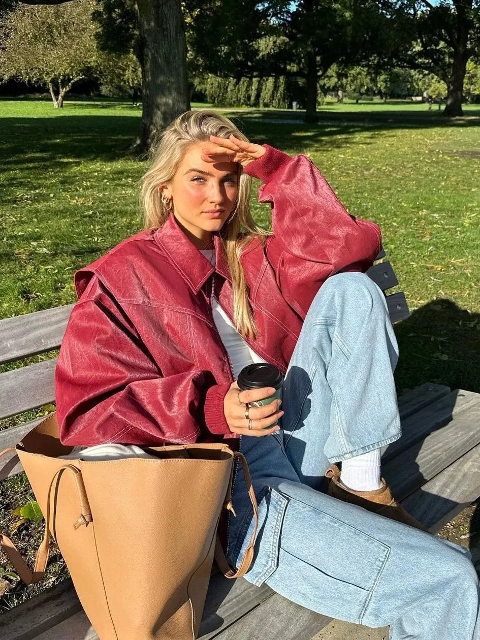 Veste américaine rétro ample à manches longues pour femme, nouvelle mode automne et hiver