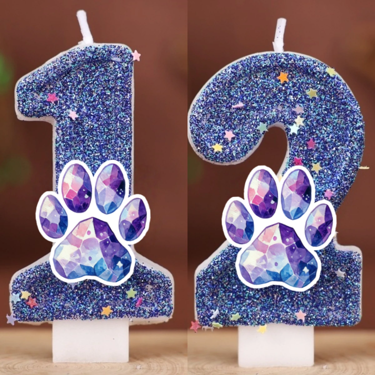 Cat paw prints Digital Candle Number 0-9 Kids Birthday Cake Decoration Supplies Cartoon Anime Party Accessories Supplies