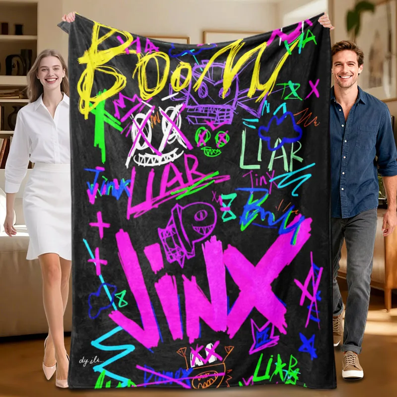 

Цельное красочное фланелевое одеяло с граффити, мягкое, подходит для дивана, кровати, офиса, всесезонного использования.