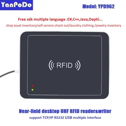 Yanpodo 10-100cm near field desktop uhf rfid reader writer USB keyboard output for self-service check out counter inventory