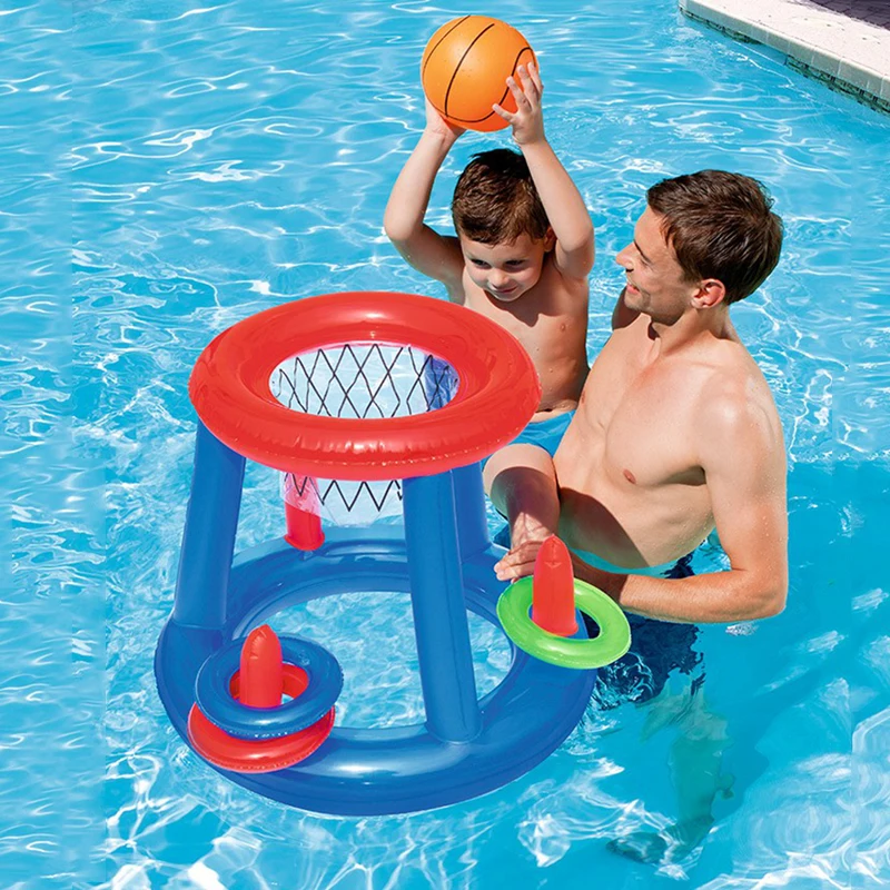 Outdoor Swimming Pool accessories Inflatable Ring Throwing Ferrule Game Set Floating Pool Toys Beach Fun Summer Water Toy