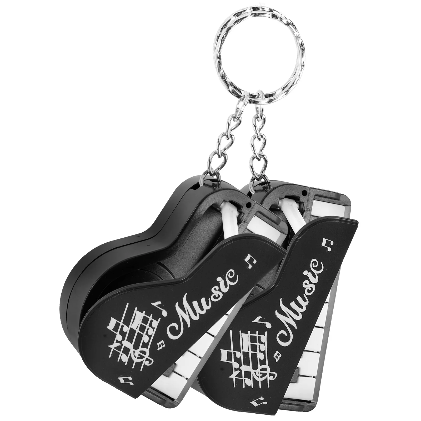 

2pcs Pocket Keychain Classic Black Portable Playable Music Gifts Decorative Toys Pocket Instruments