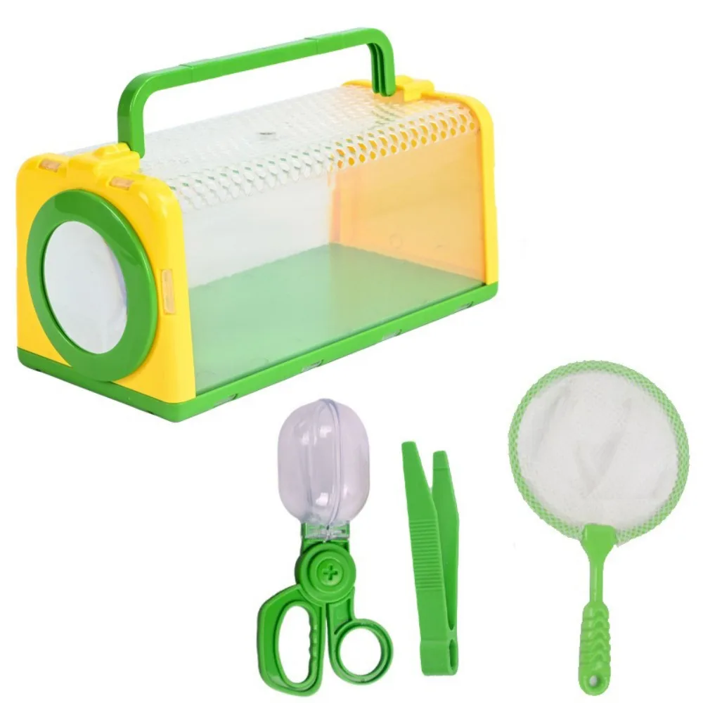 Plastic Outdoor Exploration Kit Carrying Handle Observation Box Insect Catching Kit Magnifying Glass Capture Tool Explorer Kit