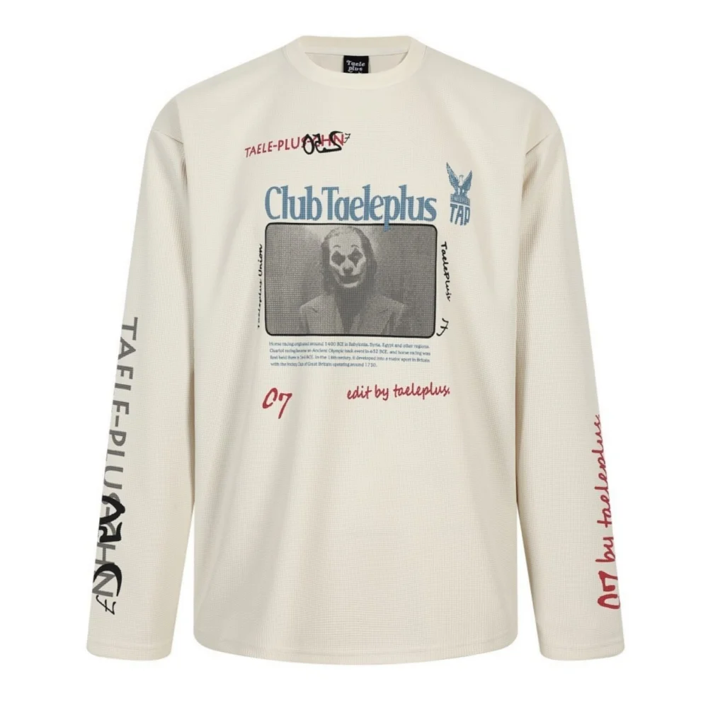 Women's T-shirt Graphic T Shirts Crewneck Jester Print Women's Long Sleeve Top Loose Casual Streetwear Unisex Women Pulovers Men
