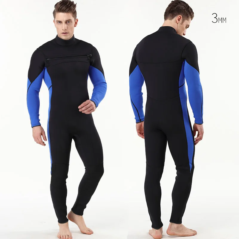 Men's Front Zipper 3MM Neoprene One Piece Swimwear Diving Suit Waterproof Keep Warm Professional Surfing Wetsuits Suit