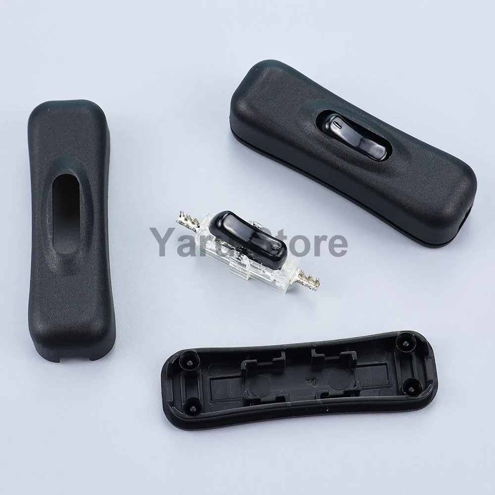 AC Power Cable Switch Connector 304 On Off Push Button Online White Black Transparent 220V Led Light Bulb Halfway Rocker Switch