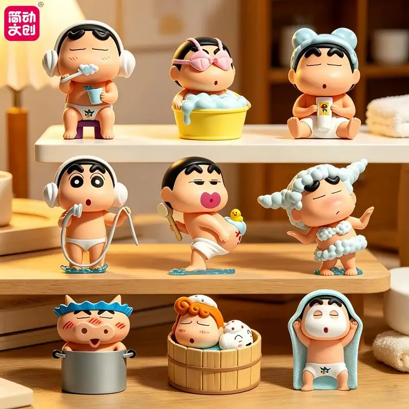 

Jandoon Crayon Shin-chan Dynamic Wash Blind Box Classic Japanese Anime Nohara Shinnosuke Bath PVC Collectible Surprise Gift