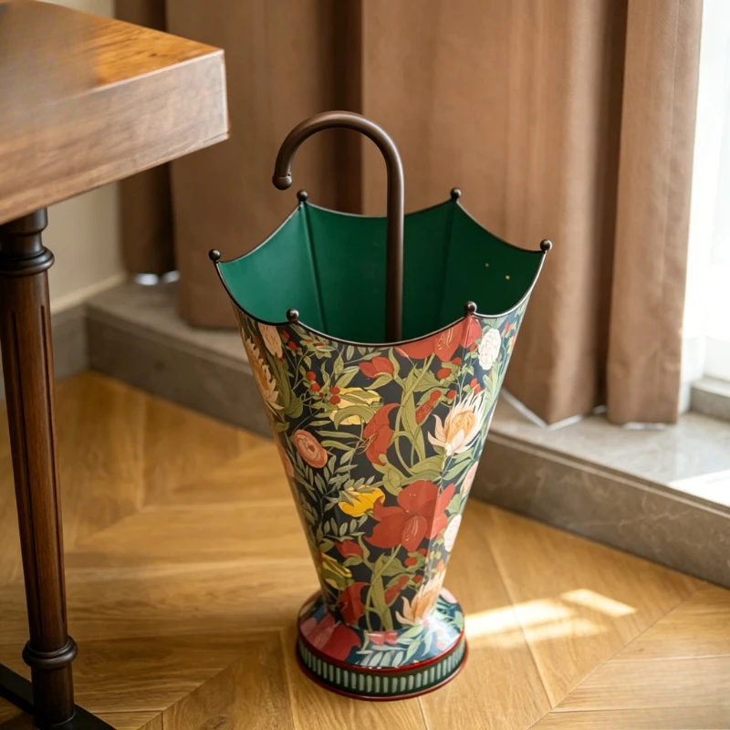 Iron Umbrella Storage Stand Vintage Luxury Umbrella Holder Large Floor Umbrellas Stands Household Rain Gear Organizer  Holders
