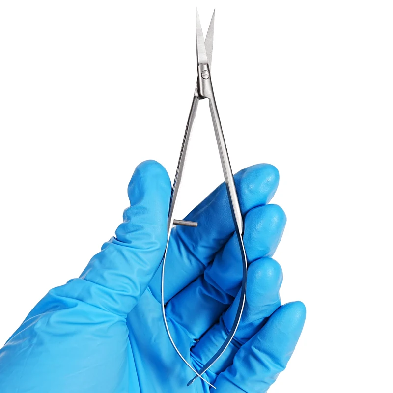 Straight/Curved Head Micro Vascular Scissors 12cm Stainless Steel Spring Action Scissor Dental Tissue Dissection Thread Cutting
