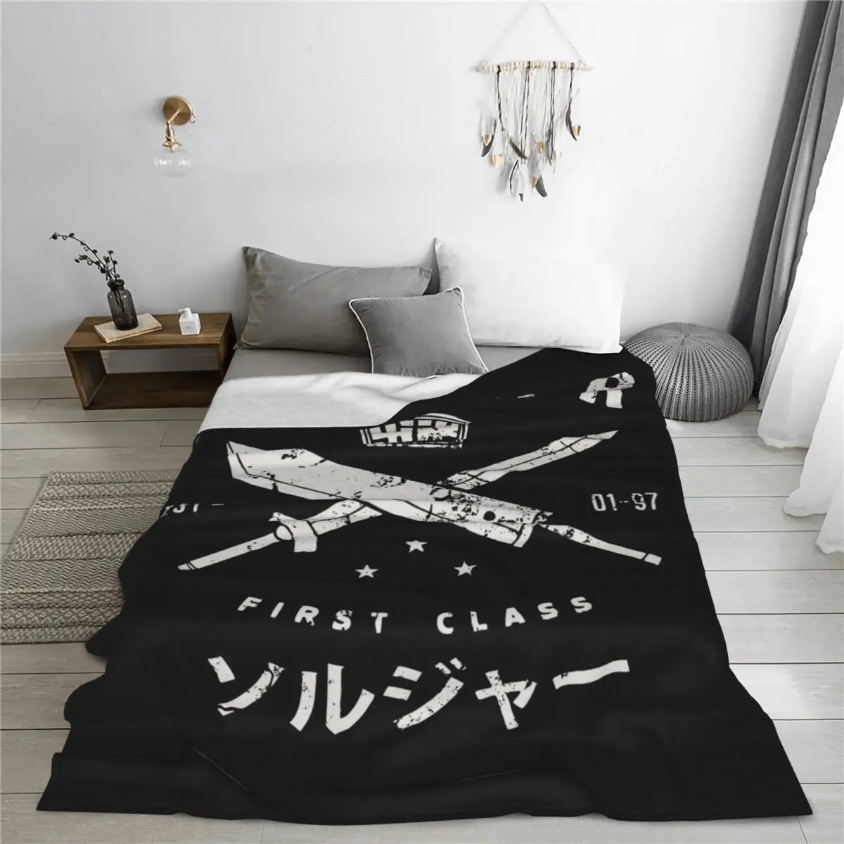 Final Fantasy Soldier Blankets Flannel Spring/Autumn Portable Super Soft Throw Blanket for Sofa Car Bedspread