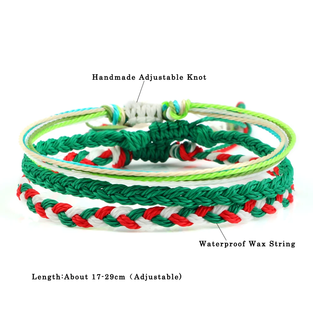 3Pcs/set Waterproof Wax Thread Braided Bracelets Women Men Handmade Multicolor Tibetan Buddhist Bracelet Friendship Yoga Jewelry