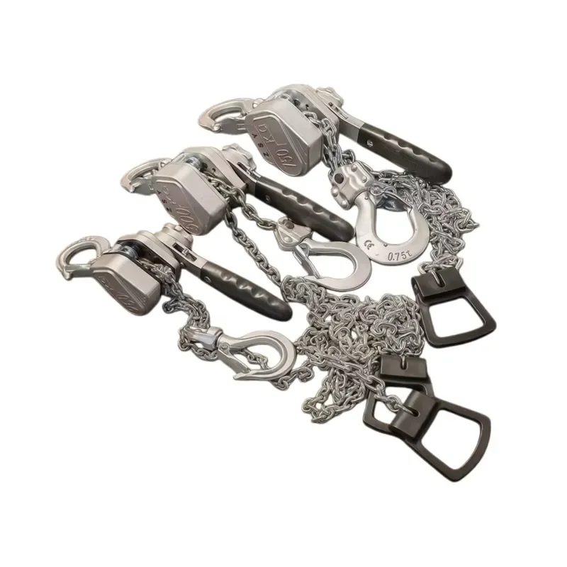 0.75T Aluminum Alloy Lever Chain Hoist Manual Ratchet Load Binder Heavy Duty Pulley Block for Cargo Truck Trailer Securing