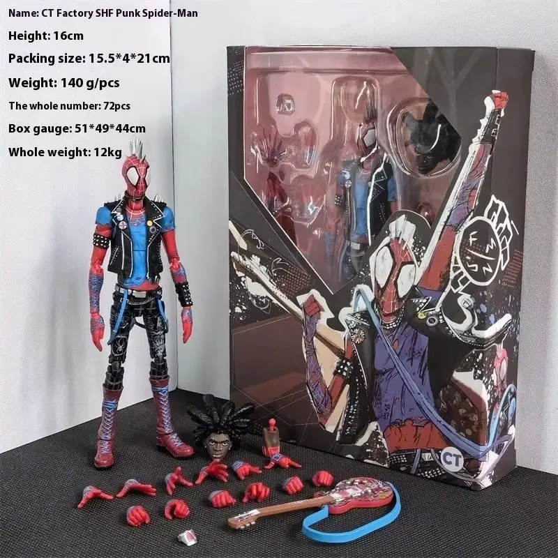 

New Ct Factory Shf Punk Spider-Man Parallel Universe 2 Vertical Universe Punk Hobby Can Play Figure Model For Kids Toys Gifts