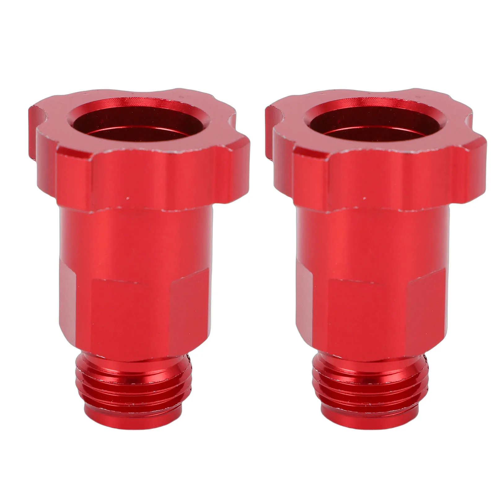 2PCS Spray Gun Cup Adapters Aluminum Alloy Paint Sprayer Cup Converter M16 Male Thread 1.5mm Pitch Red