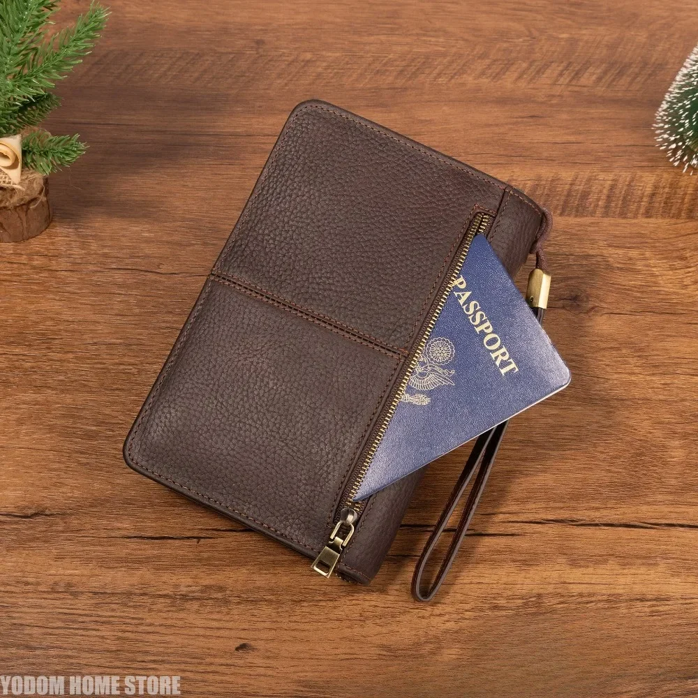 Multi‑Purpose Cigar Travel Storage Wallet, Vintage Portable Humidor Case with Cutter Slot for Men