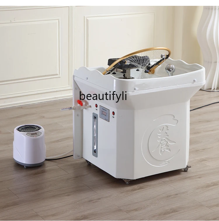 Mobile head treatment basin can be grafted into beauty bed without water, beauty salon hair care, water circulation fumigation