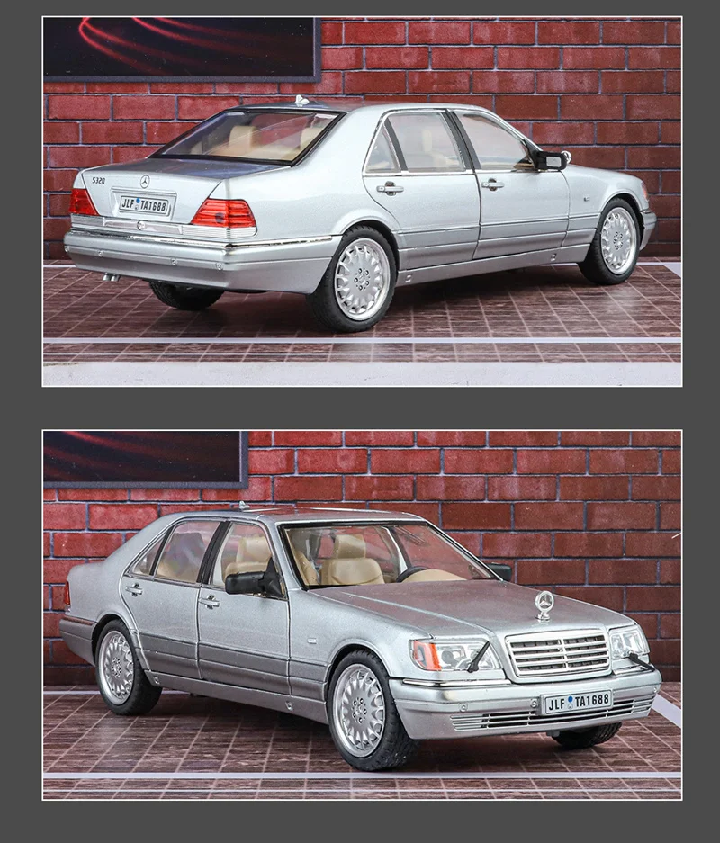 1:24 W140 S320 SEL Street Edition Legierung Oldtimer Modell Druckguss Metall Retro Alte Fahrzeuge Auto Modell Sound Licht Kinder Spielzeug Geschenk – Detail 16