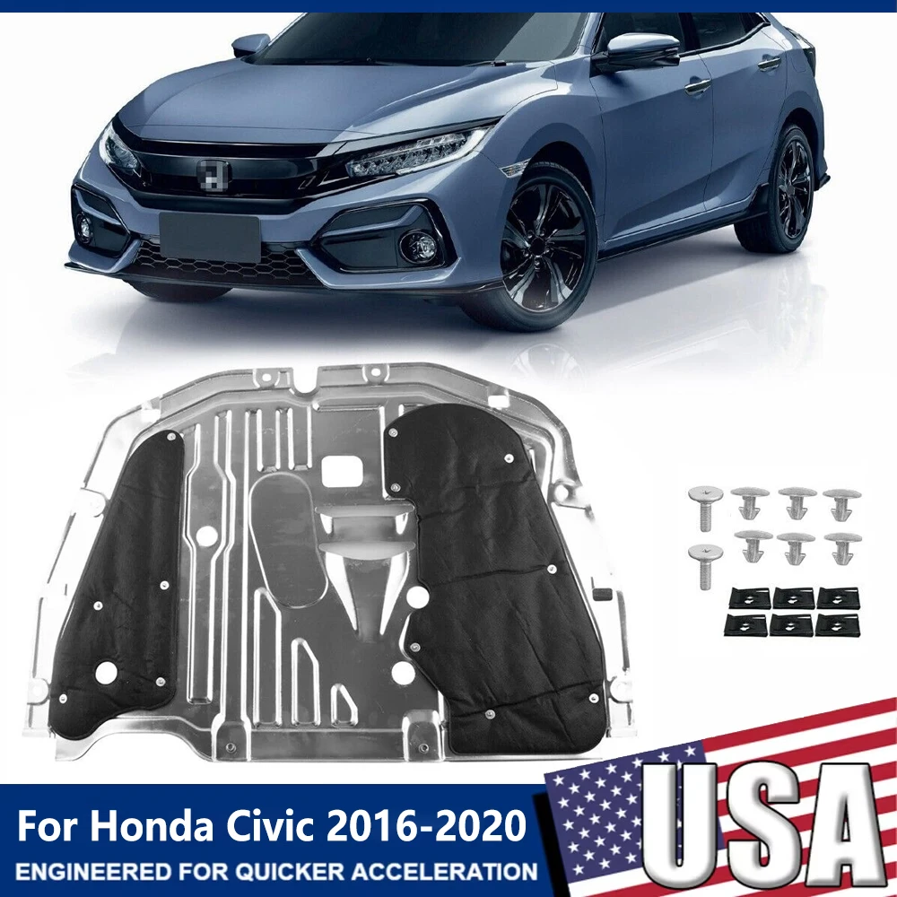 

For Honda Civic 2016 2017 2018 2019 2020 Car Engine Fenders Splash Guards Protector Kits Under Shield Cover Board 74110-TBA-A00