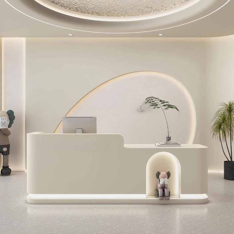 

Modern Store Reception Desk Beauty Center Luxury Front Coffee Reception Desk For Shop Service Comptoir Caisse Beauty Furniture