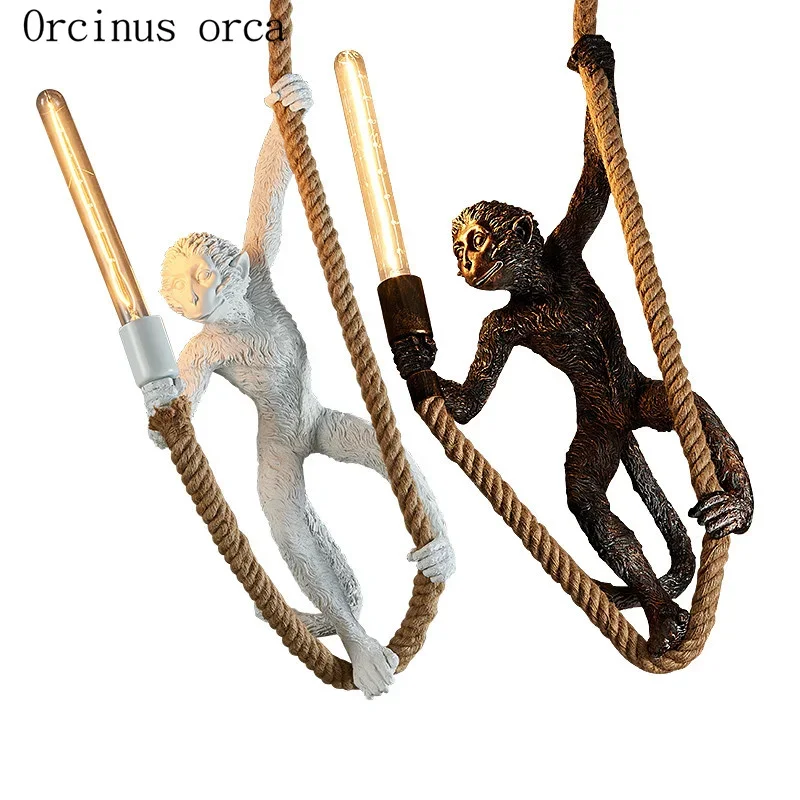 

Retro industrial winds monkeys chandeliers restaurants clothing stores bars resin chandeliers free shipping