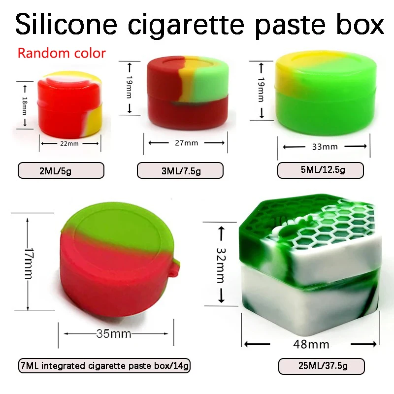 1pc conveniente caixa de pasta de cigarro de silicone de grau alimentício dispensador de e-líquido também pode ser usado para embalar comprimidos cosméticos etc.