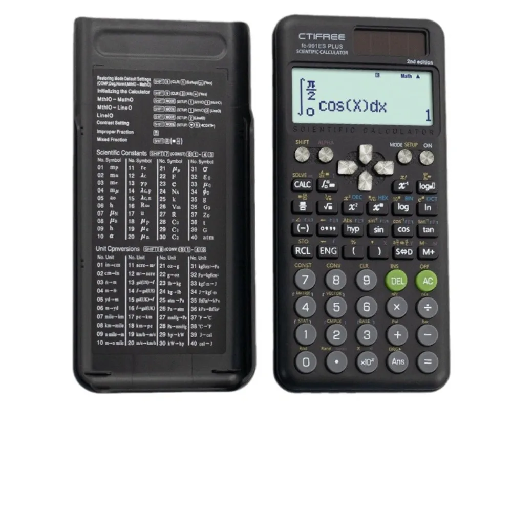 Portable 991ES Plus-2nd Edition Scientific Calculator Student Stationery with Protective Case Function Calculato 417 Function