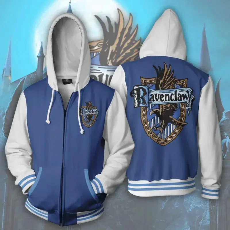 Nuevo 2025 Gryffindor Slytherin Hufflepuff Hogwarts Cosplay disfraz pareja Sudadera con capucha cremallera chaqueta de manga larga ropa eqs9X