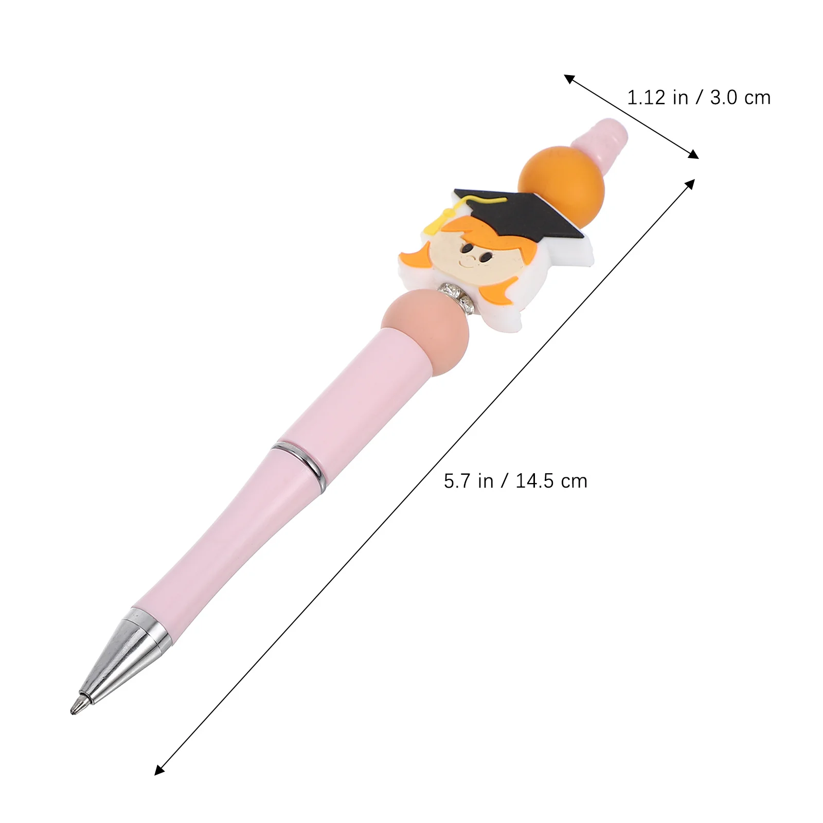 قلم حبر جاف مطرز ممتاز من سلسلة التخرج، قبعة لافتة للنظر، تدفق حبر ناعم، قبضة مريحة للمجلات اليومية