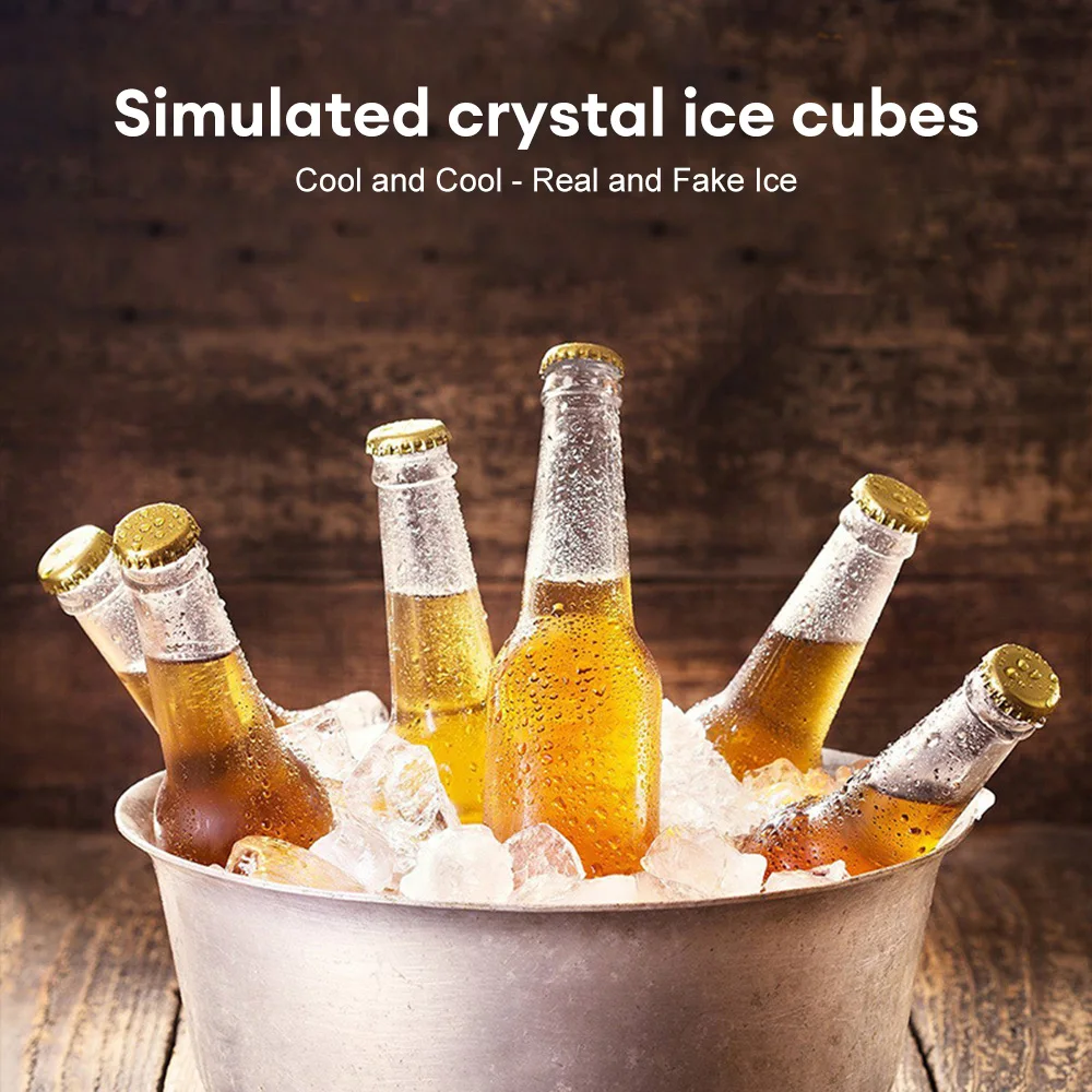 Reusable Fake Ice Cubes Highly Transparent Artificial Ice Cubes for Photography Accessories Props Decoration