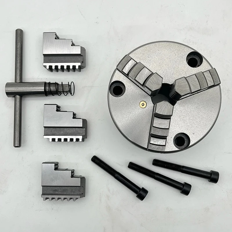3-Claw Lathe Chuck 80mm Front 3 Hole Installation Mini Manual Self-centering Rear Installation K11-80