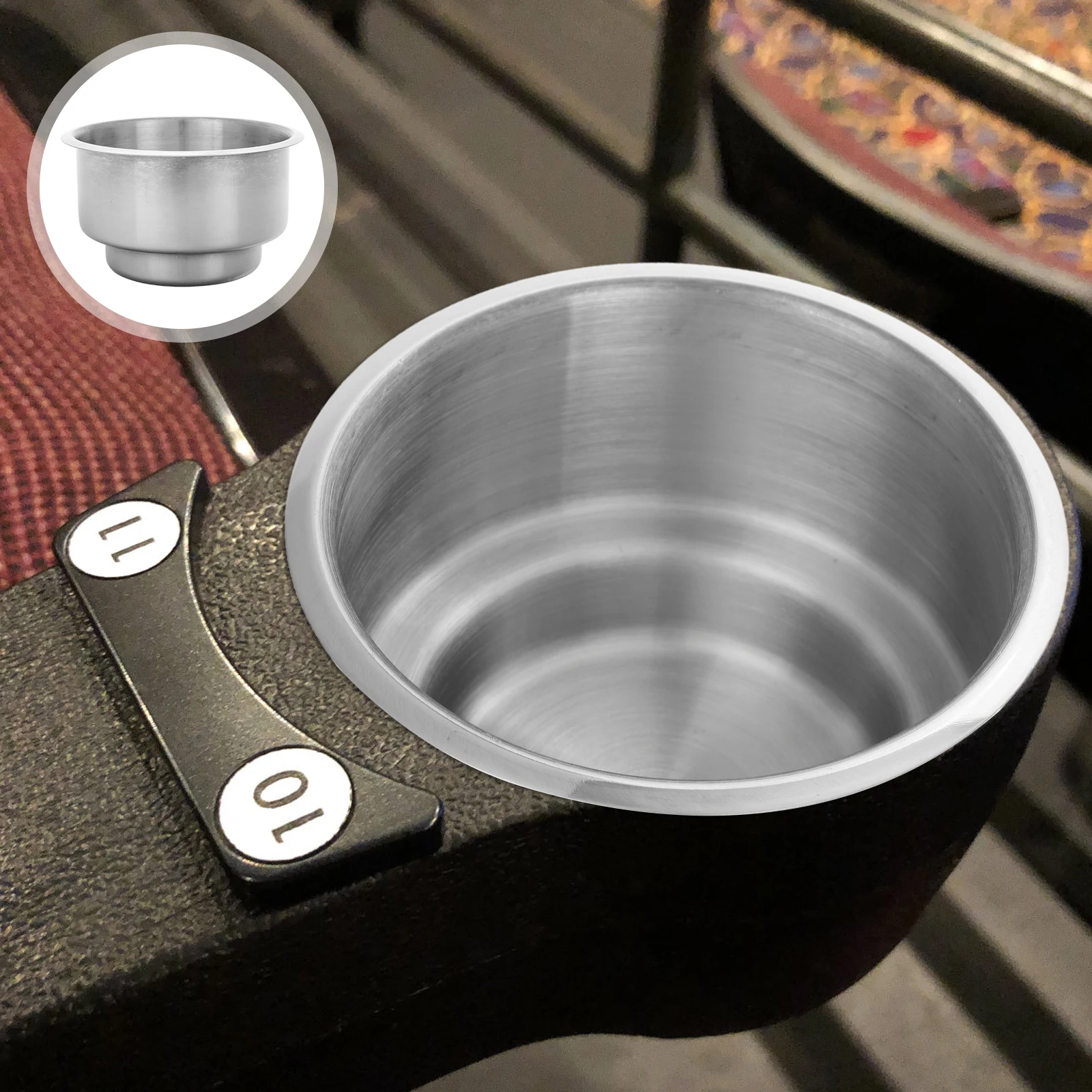 

201pcs Universal Stainless Steel Cup Holder Insert For Sofa Couch Boat Rv Golf Cart Marine Recessed Table Chair Armrest Car Seat