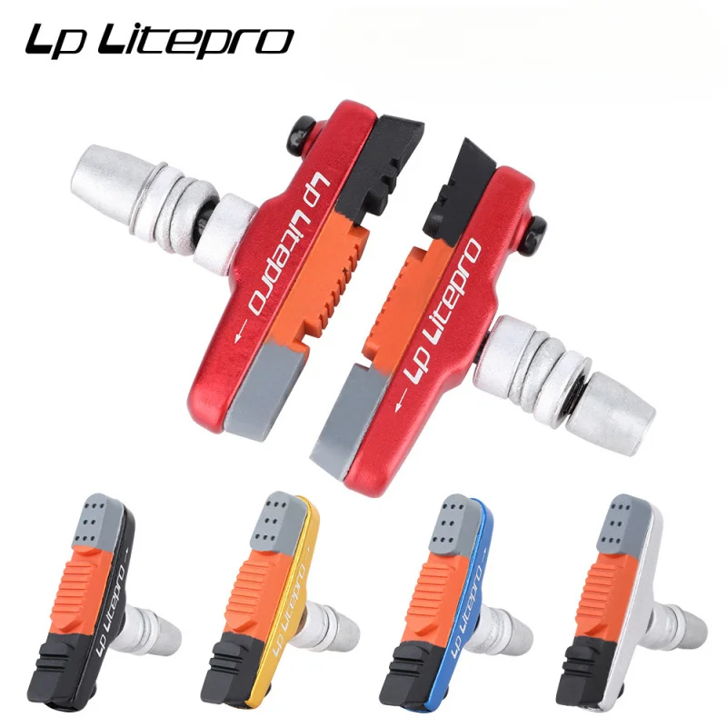 

1 pair folding bicycle V brake pad 56mm replaceable brake shoe silent rubber brake pads brake litepro