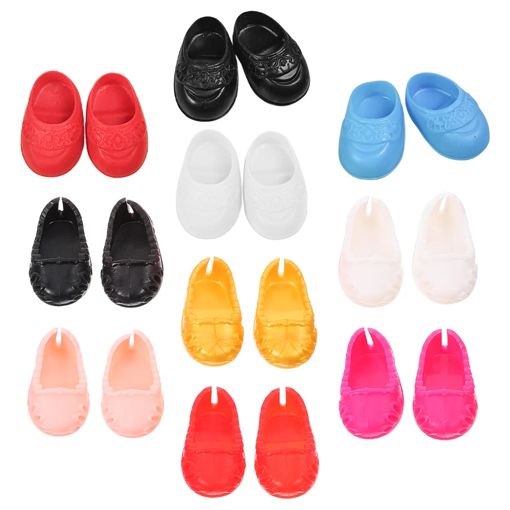 10 Pairs Baby Shoes House Supplies Small Decorations Dolls Simulation Decors Mini Models Miniature Props Plastic