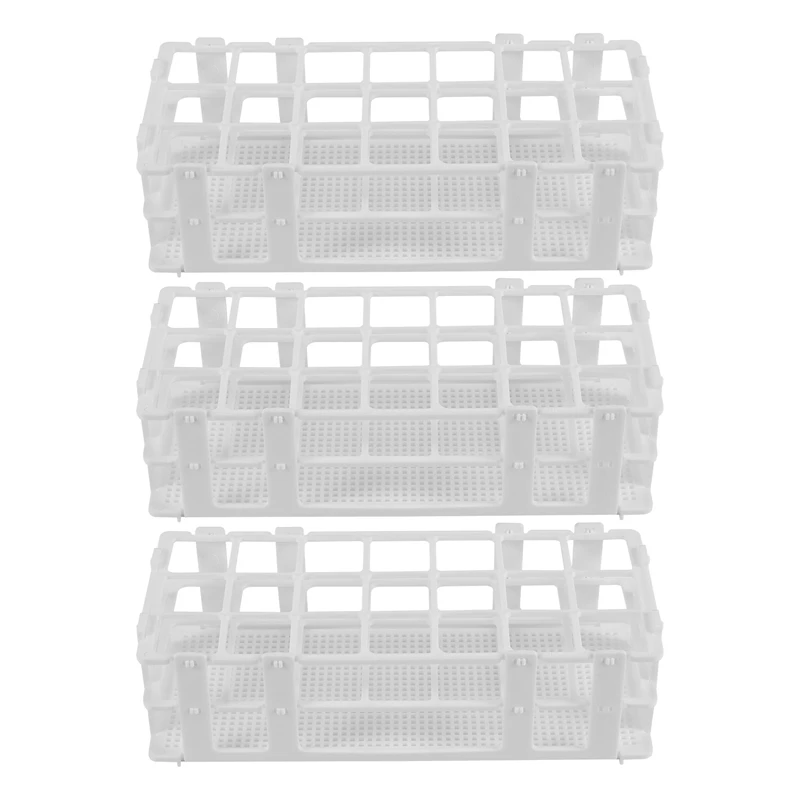 

12 Packs Plastic Test Tube Rack, 21 Holes Lab Test Tube Rack Holder For 30Mm Test Tubes, White, Detachable (21 Holes)